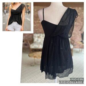 Free People Black One-Shoulder Tunic